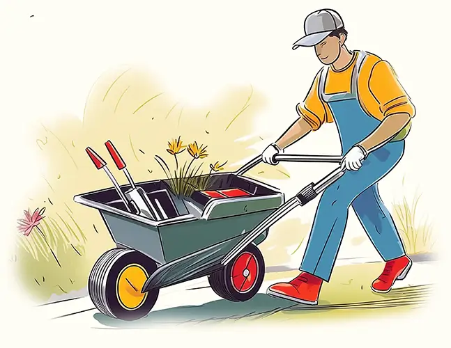 Homme à tout faire pour petits travaux - Homme polyvalent réalisant de petits travaux d’entretien dans un jardin